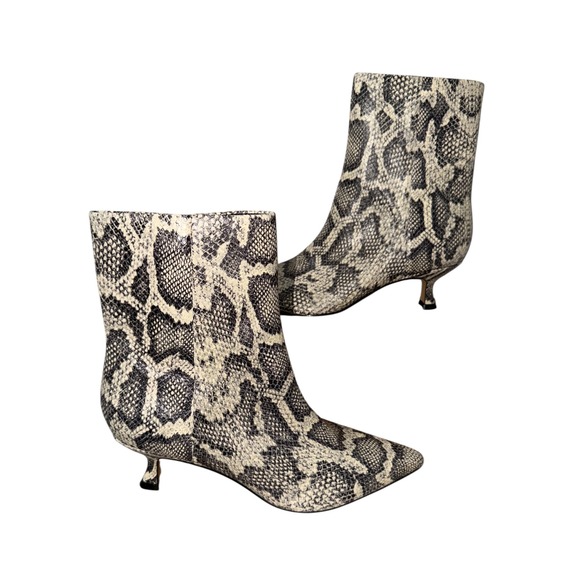 Marc Fisher Shoes - Marc Fisher LTD Iggy Boots Womens 9 Snake Print Leather Kitten Heel Booties